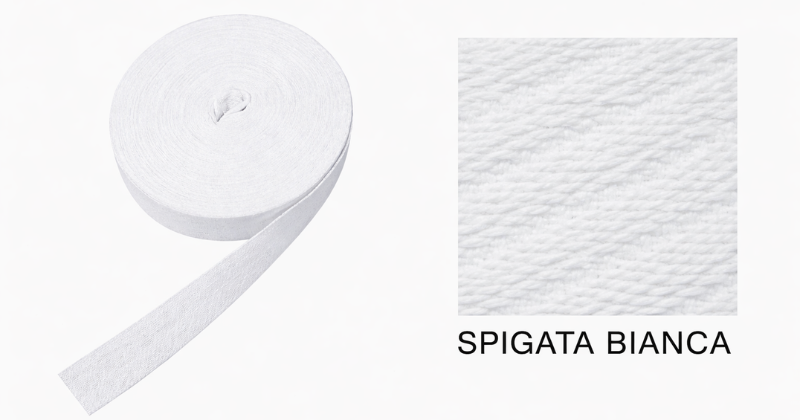 Fettuccia spigata bianca 15 mm