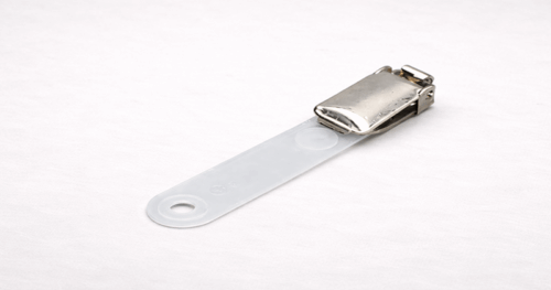 Clip portabadge metallo con linguetta LMT0239