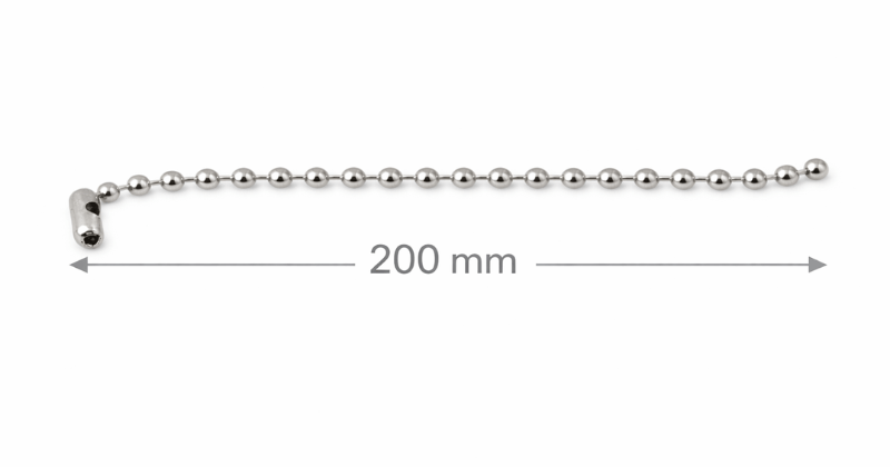 Nickel-plated brass ball chain - 200 mm length