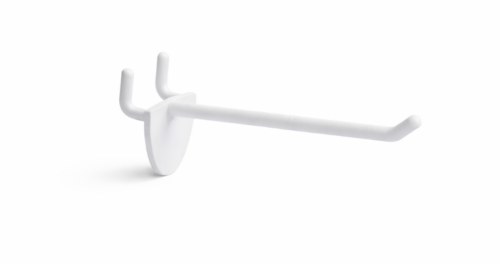 Broche singole per pannelli forati. Gancio espositore in plastica