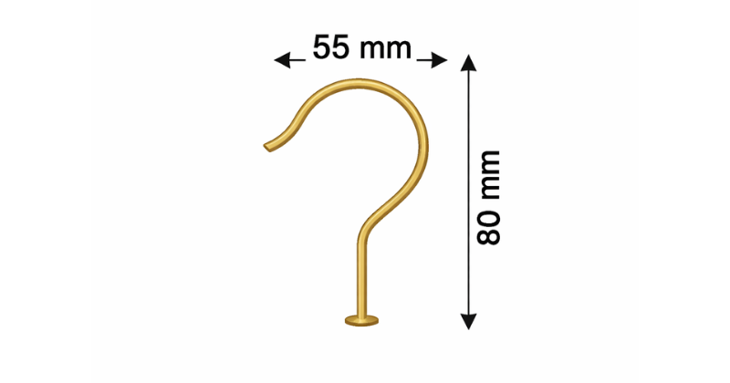 Gancio in metallo base 55 mm girevole alto LVI3433