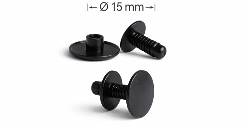 Perno Jumbo nero testa 15 mm