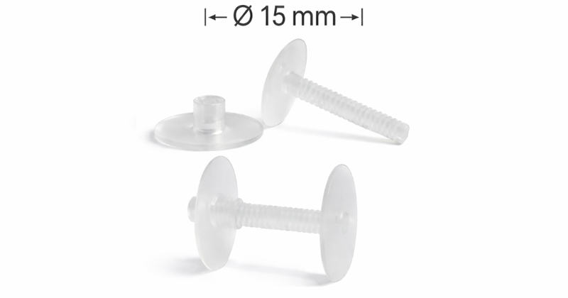 Perno Jumbo trasparente testa 15 mm